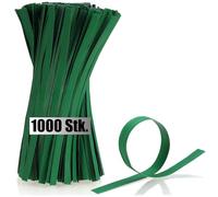 com-four® 1000x Bandes de Reliure en Papier - Fils de Reliure Verts à Double âme, 20 cm chacun - pour la Fixation des Plantes, la fleuristerie, l'horticulture et la décoration (20cm - 1000x)