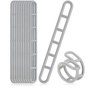 COM-FOUR® 10x éléments de haubanage en Plastique - échelle de haubanage pour auvents, auvents, auvents, bâches - pour auvents muraux raides - Pince de Tente à 6 Trous (10 pièces - Gris)