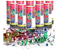 COM-FOUR® 10x Ensemble Popper Set 11cm Shooting Party, canon à confettis | fêtes - anniversaires - bombe à confettis avec une hauteur