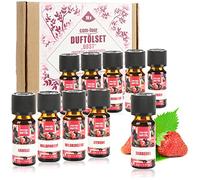 COM-FOUR® 10x Huiles parfumées dans un ensemble - parfum d'ambiance fruit - huile parfumée pour diffuseurs d'arômes (10 pièces - fruits)