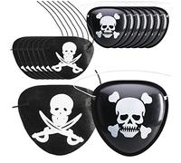 com-four® 10x patchs pour les yeux de pirate en noir pour les costumes de pirate pour le carnaval, le carnaval, l'Halloween ou d'autres soirées à thème [la sélection varie]