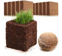COM-FOUR® 10x Terre de Culture de Noix de Coco, tranches de Noix de Coco | briquettes gonflantes sans tourbe à base de fibre de coco pressée - pour 10 litres de terreau