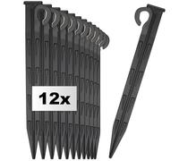 com-four® 12x Clous de Sol en Plastique - ancrage au Sol Durable et résistant aux UV pour Le Camping, Le Jardin, la Plage - piquets pour l'extérieur