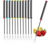 COM-FOUR® 12x Fourchettes à fondue en inox (18 cm), Pour fondues
