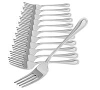 COM-FOUR® 12x fourchettes à gâteau en acier inoxydable 430 - couverts élégants au design simple - petites fourchettes à dessert - fourchettes à apéritif - 13,7 cm (13,7 cm - 12 pièces)