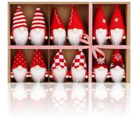 COM-FOUR® 12x Pendentifs d'arbre de Noël Premium Gnomes - Pendentifs de Figurines de Gnomes comme étiquettes Cadeaux - Trolls décoratifs suédo-scandinaves