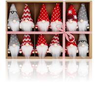 COM-FOUR® 12x pendentifs Père Noël Haut de Gamme pour l'arbre de Noël, pendentifs Figurines d'arbre de Noël enchanteurs comme tentures d'arbre, décorations de Noël