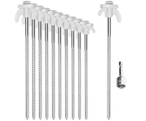 com-four® 12x piquets de Tente en Acier, piquets à vis avec Adaptateur