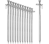 COM-FOUR® 12x piquets de Tente en Acier - Piquets Longs et Robustes pour Le Camping et l'extérieur - 30 cm
