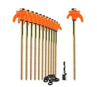 COM-FOUR® 12x piquets de Tente - piquets en Acier Robustes avec Support de Fil et de Corde - piquets de Roche pour Le Camping et l'extérieur - Crochets de Tente pour Sol Dur et Bois