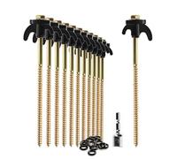 COM-FOUR® 12x piquets de Tente - piquets en Acier Robustes avec Support de Fil et de Corde - piquets de Sol pour Le Camping et l'extérieur - Crochets de Tente pour Sol Dur et Bois