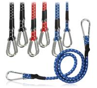 COM-FOUR® 12x tendeurs en Caoutchouc - tendeurs de Bagages à Rayures Blanches - Corde de Tension avec mousquetons - caoutchoucs de Tension pour vélos, Voitures, Bagages (80cm - 12 pièces - coloré)