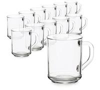 com-four® 12x Verre à thé - verres à boire avec poignée pour le thé et le café - Idéal pour les boissons chaudes (12 pièces - 240ml)