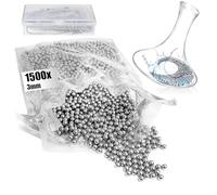 com-four® 1500x perles de nettoyage en acier inoxydable avec boîte - boules de nettoyage pour bouteilles, carafes à vin, pichets isothermes et tasses thermos (1 pièce (1500 3 mm))
