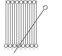 COM-FOUR® 16x Brochettes en acier inoxydable - Brochette de 32 cm de long - Brochette de viande noire également pour les légumes et les fruits de mer (32cm - 16 pièces)