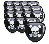 com-four® 16x patchs pour les yeux de pirate - accessoires de costume de pirate pour carnaval, Halloween - accessoire de pirate - couvre-yeux avec élastique, bonnet, masque (Cotillons - 16 pièces)