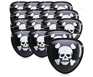 com-four® 16x patchs pour les yeux de pirate - accessoires de costume de pirate pour carnaval, Halloween - accessoire de pirate - couvre-yeux avec élastique, bonnet, masque (Cotillons - 16 pièces)