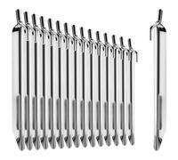 com-four® 16x Piquets de Tente en Acier - Solides piquets en V pour Le Camping et Les activités de Plein air - idéaux pour des Conditions de Terrain Normales