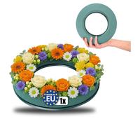 com-four® 1x Composé d'empotage pour compositions Florales en Forme d'anneau - Mousse Florale pour Fleurs fraîches (01 pièce - Bague)