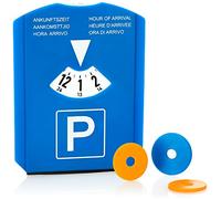 com-four® 1x Disque de stationnement avec grattoir à Glace - lèvre en Caoutchouc et copeaux de Caddie - parcmetre (01 pièce - Disque de stationnement avec Puce)