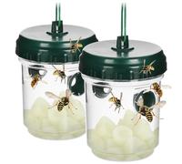 com-four® 2 pièges à guêpes sans Mise à Mort, Solution Naturelle | à poser ou suspendre - protection 360°