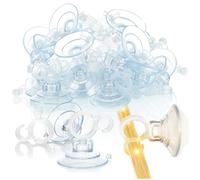 com-four® 20x support à ventouse avec crochet à clip pour guirlande | ventouses transparentes - support avec ventouse pour la décoration de Noël - Pâques - Nouvel An