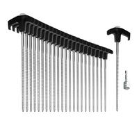 COM-FOUR® 24x piquets de Tente en Acier avec Adaptateur pour visseuse sans Fil - piquets à vis - Clous de Sol Robustes avec Filetage pour Le Camping et l'extérieur