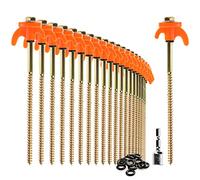 COM-FOUR® 24x piquets de Tente - piquets en Acier Robustes avec Support de Fil et de Corde - piquets de Roche pour Le Camping et l'extérieur - Crochets de Tente pour Sol Dur et Bois