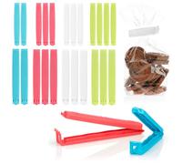 com-four® 26x clips de fermeture en plastique - grands clips de fermeture en 2 tailles et 4 couleurs - clip pour sac de congélation, clips d'emballage pour noix, café (26 pièces - 11cm/14cm)