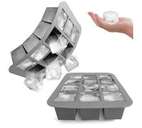 COM-FOUR® 2x bac à glaçons pour un total de 24 glaçons - bac à glaçons en plastique - machine à glaçons pour refroidir les boissons (2 pièces - cube M)