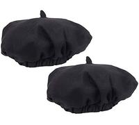 com-four® 2X béret Noir, pour la Vie de Tous Les Jours, Carnaval, Carnaval, Halloween & soirées à thème, Béret en Taille Unique, Grand Accessoire de Mode ou Costume