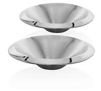 com-four® 2x bols en acier inoxydable - ensemble de bols en acier inoxydable - bols décoratifs - bols de service plats en métal - bols à fruits - décoration d'intérieur (2 Stück - 30 x 8 cm)