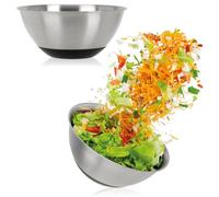 com-four® 2x Bols en acier inoxydable - saladiers 1300 ml - set de 2 bols mélangeurs - bols inox pour pâtisserie, cuisine et service - gamelles (2 pièces - Ø 19cm)
