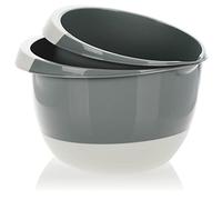 com-four® 2x bols mélangeurs 3,5 et 2 litres avec fond stop, bec verseur et poignée antidérapante, ensemble de bols de cuisson aux couleurs modernes [la sélection varie] (3.5+2L - coloré + blanc)