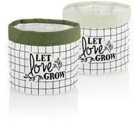 com-four® 2x cache-pot - boîte de rangement pour cosmétiques, jouets, serviettes - panier de rangement pour la salle de bain - cache-pot, panier en tissu - organisateur (2tlg. - grün)