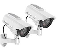 com-four® 2X Caméra factice pour l'extérieur, caméra factice avec Support