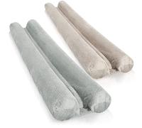COM-FOUR® 2X Coupe-Vent pour la Porte - Joint Bas de Porte en Microfibre - Coupe-Vent avec Double Joint - Protection Contre Les Courants d'air et Le Bruit (02 pièces - Gris/Taupe)