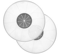 com-four® 2x Couvercle universel anti-éclaboussures pour bols à mélanger - idéal pour la cuisson et la réduction en purée - empêche les éclaboussures dans la cuisine (02 pièces - Ø 30 cm gris)