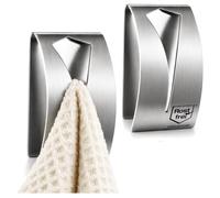 com-four® 2X Crochets Porte-Serviettes Autocollants, Porte-Serviettes | pince porte-serviettes sans perçage pour salle de bain et cuisine