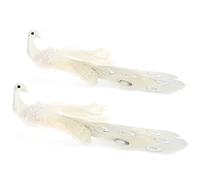 COM-FOUR® 2X Décorations de Sapin de Noël Oiseau décoratif - Paon avec Paillettes pour décoration de Sapin de Noël