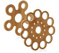 com-four® 2X Dessous de Plat en Bambou - Dessous de Plat pour casseroles, poêles, cocottes et Assiettes - Support de Casserole - Plateau de Protection Thermique (2 pièces - Bambou - Style 2)