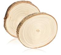 COM-FOUR® 2x disque d'arbre en bois massif avec écorce, disque en bois | sous-verres décoratifs pour vases et plats - disque d'arbre rond