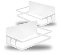 com-four® 2x Étagère magnétique pour réfrigérateur - Étagère suspendue avec 2 crochets chacune - Étagère de cuisine magnétique pour épices et autres - capacité de charge jusqu'à 6 kg