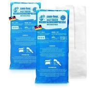 COM-Four® 2X Grandes compresses Multiples avec Housse Polaire réutilisable Haut de Gamme, compresses Froides et Chaudes avec Gel Cool Pack, Housse de Protection avec Bande élastique, 29 x 12 cm