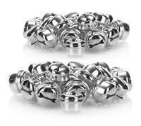 com-four® 2X Guirlande avec Mini-Cloches - Guirlande de Clochette pour Noël - Guirlande de Noël avec Petites Cloches - Décorations pour l'arbre de Noël - 4 m (Couleur Argent)