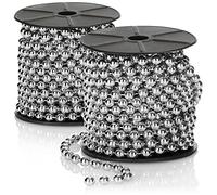COM-FOUR® 2X Guirlande de Perles pour Le Sapin de Noël - décoration de Sapin de Noël Ruban de Perles - décoration de Noël - décoration de Mariage - Argent 20 m