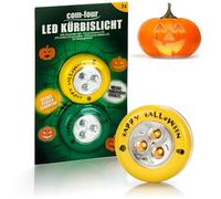 com-four® 2x Lampe LED pour Citrouille Halloween, Éclairage Citrouille | Lumières clignotantes pour citrouilles sculptées, déco Halloween pour maison et jardin