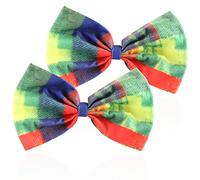 com-four® 2X nœud Papillon de Clown - nœud coloré à Motifs au Look de Clown - Accessoire de Costume - nœud de Cou coloré en Taille Unique (2 nœuds Papillon colorés)