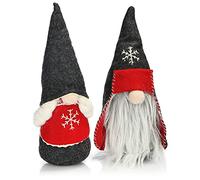 com-four® 2X Paire d'elfes de Noël Haut de Gamme Taille M | figurines du pôle Nord comme décorations d'hiver - joli tabouret d'angle comme décoration