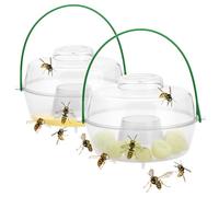 com-four® 2X Piège à Insectes en Plastique - Piège Vivant Protège la Nature à Suspendre - Attrape-Insectes avec Couvercle Amovible - Lutte Contre Les Insectes sans cruauté - Insectifuge